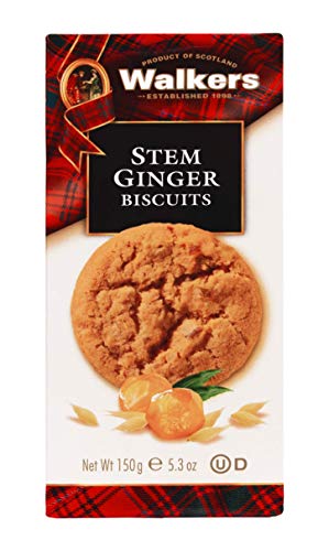 Walker's Shortbread Stem Ginger Cookies, Scottish Style Cookies, 5.3 Oz Box