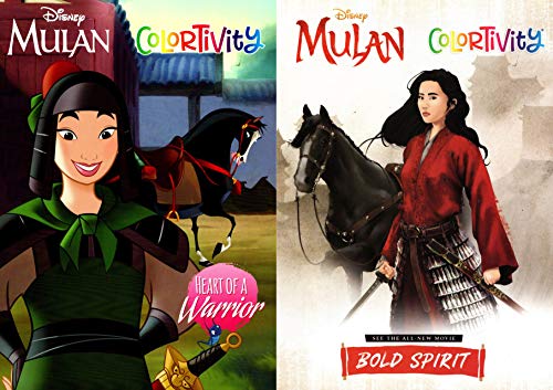 Colortivity Disney Mulan Coloring & Activity Book - Bold Spirit & Heart of a Warrior - Set of 2 Books