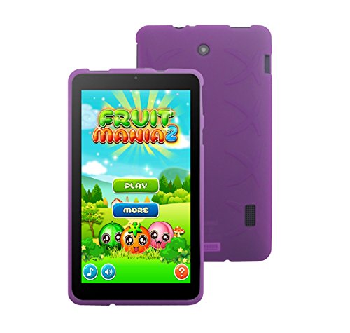 Nook Tablet 7 2016 TPU Case- iShoppingdeals UltraSlim TPU Rubber Gel Cover with Textured, Non-Slip Grip for Barnes & Noble Nook Tablet 7 Inch (BNTV450) Android Tablet 2016 Release- Purple