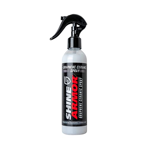 SHINE ARMOR Graphene Ceramic Coating for Cars | Highly Concentrated for Vehicle Paint Protection and Shine with Hydrophobic Top Coat SiO2 Technology Premium Gloss 8 Fl Oz