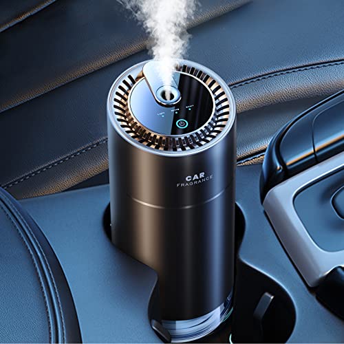 Ceeniu Smart Car Air Fresheners, Ultrasonic Atomizer, Adjustable Concentration, Auto On/Off, Built-in Battery, 45ml French Natural Fragrance, Lasts 4 Months, F26 Car Fresheners, Cologne, Black Matte
