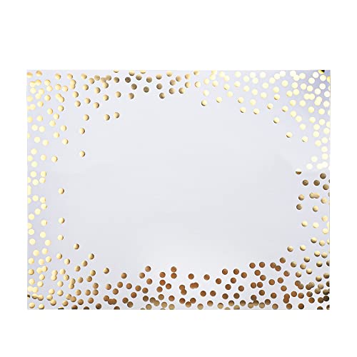 45 Pieces Gold Foil Paper Placemats White and Golden Dots Place Mats Disposable Decorative Paper Table Mats Rectangle Party Place Mats for Birthday Wedding Baby Shower Party Dining Decor