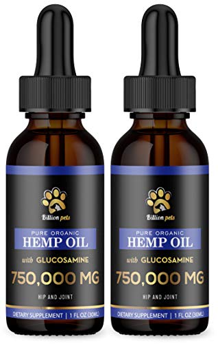 Billion Pets - 2 Pack - Hemp Oil for Dogs and Cats - Glucosamine for Dogs - Calming Drops for Dogs