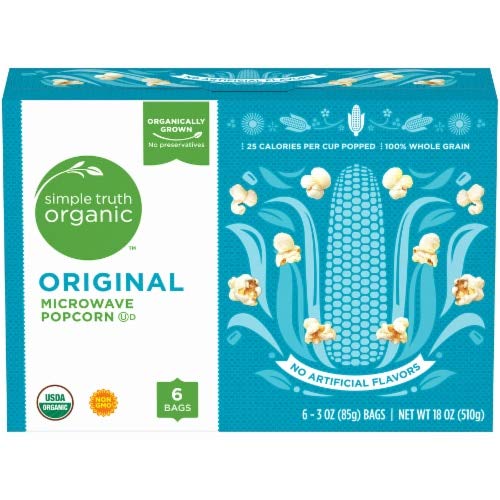 Simple Truth Organic Microwave Popcorn Original 6 Ct (Pack of 2)