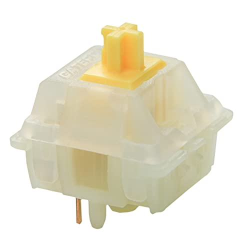 Gateron Milky Yellow 5 pin Linear 15mm Spring Switches Support 4 pin and 2 pin RGB Classic Shaft for All MX Mechanical Keyboard (Milky Yellow 70pcs)