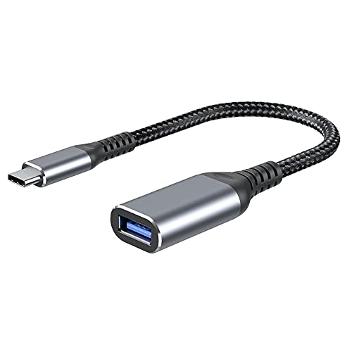 ZIYUETEK USB C to USB Adapter, Type c to USB 3.0 Cable, OTG Cable Thunderbolt3 to USB Adapter Compatible with MacBook Windows Laptop and Cellphone, 3.9 inch Sliver, 1-Pack