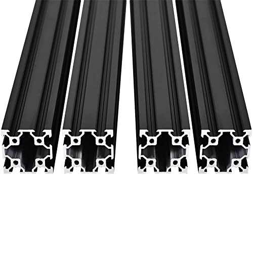 4PCS V Slot 4040 Aluminum Extrusion Profile27.5'' European Standard Anodized Linear Rail for 3D Printer Parts and CNC DIY 700mm Black(27.5inch)