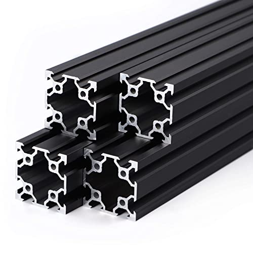 4040 Aluminum Extrusion Profile European-Standard - 4PCS 27.5'' V Slot Anodized Linear Rail for 3D Printer Parts and CNC DIY Black(700mm)