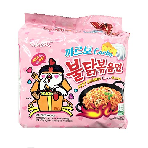 Samyang Hot chicken stir fried ramen noodle, Carbo 5 pk, 22.9 Ounce