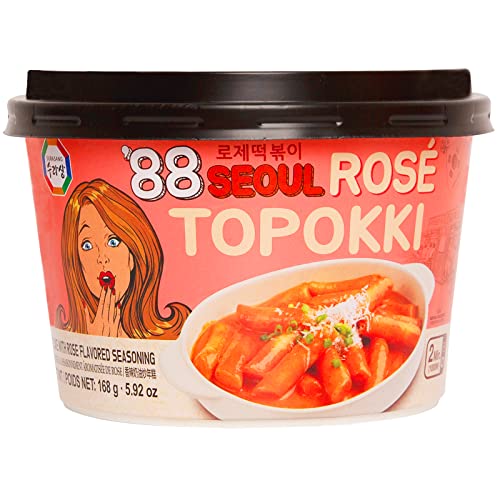 Surasang Rose Tteokbokki, Korean Spicy Rice Cakes with Sweet and Mild Rose Flavor, Pack of 6