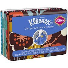 4 Kleenex Slim Packs 3PK 10-3 ply tissues