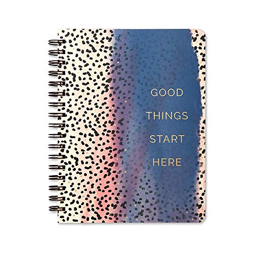 Compendium Spiral Notebook - Good Things Start Here  A Designer Spiral Notebook with 192 Lined Pages, College Ruled, 7.25W x 9.25H