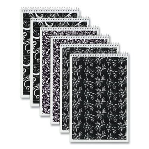 Tops Designer Steno Pads 6-Inch X 9-Inch Gregg Ruled Black/White 80 Sheets/Pad