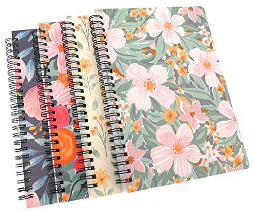 Spiral Notebook Journal,Wirebound Ruled Sketch Book NotePad Diary Memo Planner,A5 Size(8.3X5.7") & 80 sheets (Floral-D)