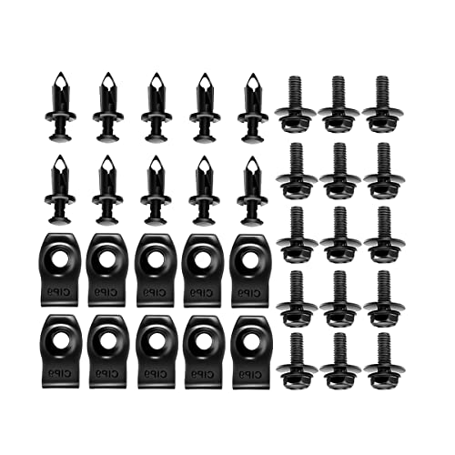 35PCS Engine Under Cover Splash Shield Guard Body Bolts, Bumper Fender Liner Push Retainer Fastener Rivet Clips, Universal Extruded U-Nuts Kit, Compatible with Infiniti G35 G37 EX35 FX35 FX45