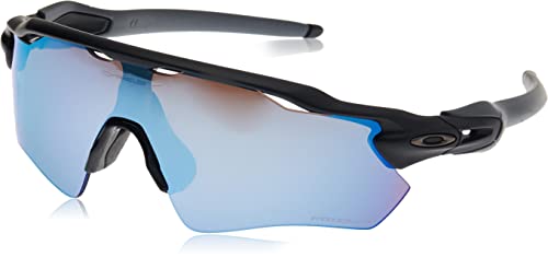 Oakley Men's OO9208 Radar EV Path Rectangular Sunglasses, Matte Black/Prizm Deep Water Polarized, 38 mm