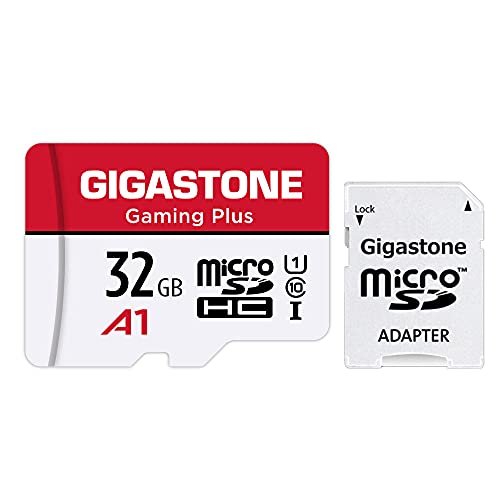 [Gigastone] Micro SD Card 32GB, Gaming Plus, MicroSDHC Memory Card for Nintendo-Switch, Smartpone, Roku, Full HD Video Recording, UHS-I U1 A1 Class 10, up to 90MB/s, with MicroSD to SD Adapter