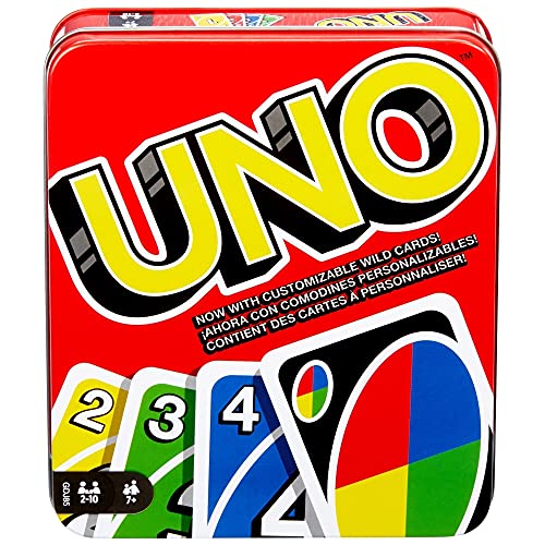 UNO Card Game for Family Night, Travel Game & Gift for Kids in a Collectible Storage Tin for 2-10 Players (Amazon Exclusive)