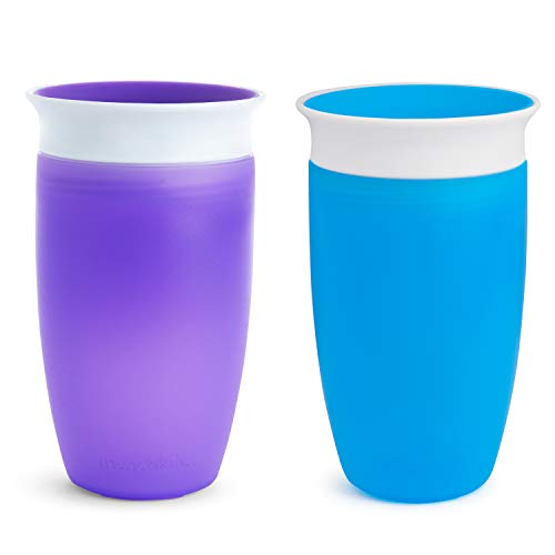 Munchkin Miracle 360 Toddler Sippy Cup, Blue/Purple, 10 Oz, 2 Count