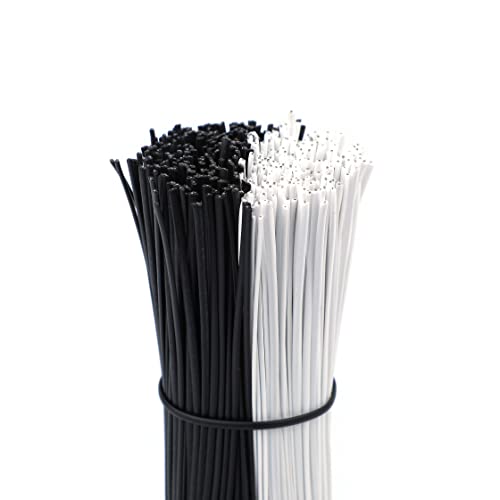300Pcs Plastic Electrical Cable Twist Ties for Cords 6 Inch Fastening Twist Cable Cord Wire Ties Metal Inner Cores Reusable (Black and White)