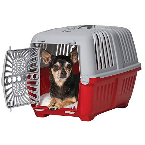 MidWest Homes for Pets Spree Travel Pet Carrier, Red | Hard-Sided Pet Kennel Ideal for Toy Dog Breeds, Small Cats & Small Animals | Dog Carrier Measures 19.1L x 12.5 W x 13H - Inches