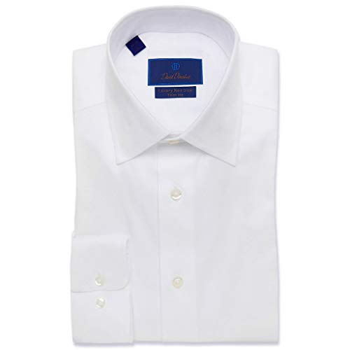 David Donahue Trim Fit Non Iron Dress Shirt White 16 x 32-33