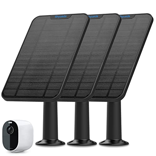 4W Solar Panel Charging Compatible with Arlo Essential Spotlight/XL Cameras Only, with 13.1ft Waterproof Charging Cable,IP65 Weatherproof,Includes Secure Wall Mount(3-Pack)(Micro USB Type)