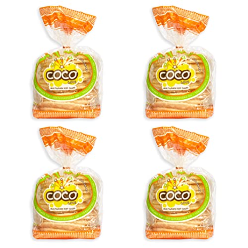 4 PACK COCO LITE ORIGINAL Popped Rice Cakes, Non-GMO, Light and Airy Rice Cracker, Multigrain Rice Crisps, Low Calorie, Sugar Free, Fat Free, No Preservatives