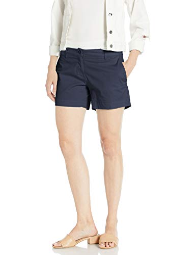 Nautica Women's Comfort Tailored Stretch Cotton Solid and Novelty Short, Navy, 12