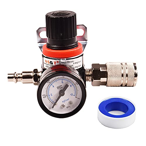 AR2000 1/4 Inch G Air-Compressor Accessories Pressure Regulator For Compressed Air Systems Adjust 0 to 145 Psi