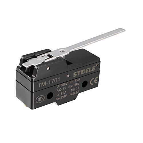 uxcell TM-1701 SPDT 1NO+1NC Long Hinge Lever Type Micro Limit Switch Screw Terminals