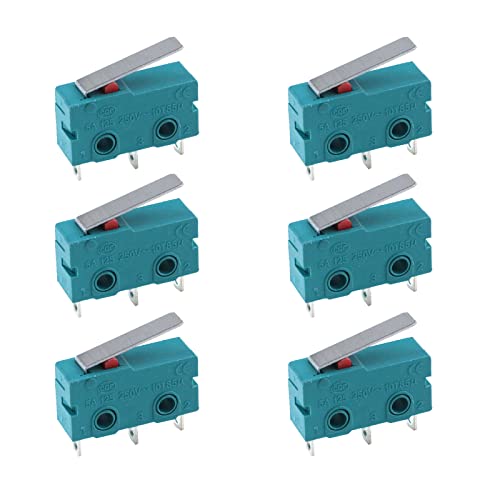 Antrader 6PCS KW4-3Z-3 Micro Switch KW4 Limit Switch 3pin 5A 125V Hinge Lever DC N/O N/C Switches for Mill CNC