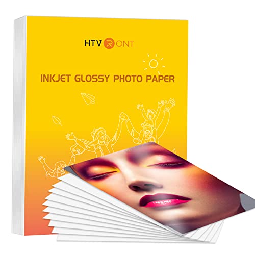 HTVRONT Glossy Photo Paper for Printer, 100 Sheets Inkjet Printer Paper for Chip Bag PaperInstant Dry Photo Paper 8.5 x 11 Glossy 135gsm