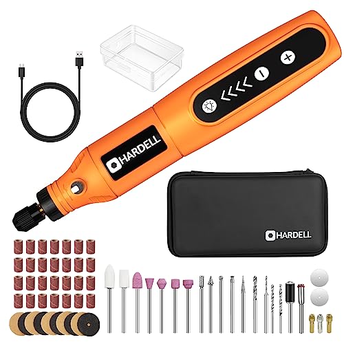 HARDELL Mini Cordless Rotary Tool, 5-Speed and USB Charging Rotary Tool Kit with 61 Accessories, Multi-Purpose 3.7V Power Rotary Tool for Sanding, Polishing, Drilling, Etching, Engraving, DIY Crafts