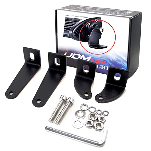 iJDMTOY 2-Pack Universal Side Mounting Brackets Compatible with Straight or Curved LED Light Bar (Most 20 30 40 42 50 52 Inches)