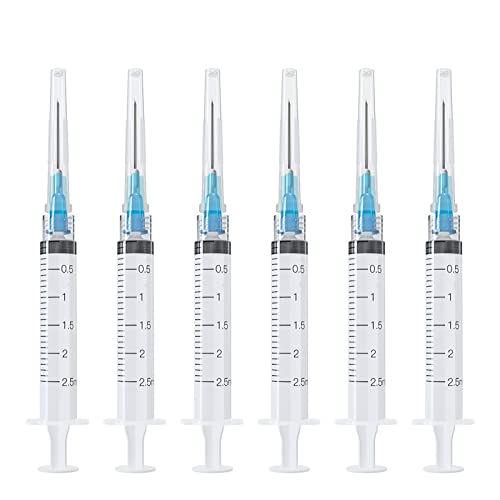 2ML Disposable syringe with Needle, Individually Wrapped (23Ga 25mm/1.0inch, Pack of 20)