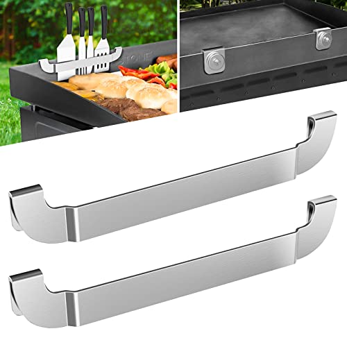 10 Inch Griddle Spatula Holder Magnetic Design, Stainless Steel Grill Barbecue Tool Rack, Griddle Accessories for Blackstone Flat Top Griddle and Other Grill Griddles (2 Pcs)