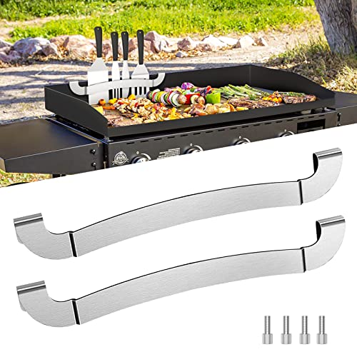 10 Inch Griddle Spatula Holder, Stainless Steel Grill Barbecue Tool Rack Curved Design, Griddle Accessories for Blackstone Flat Top Griddle and Other Grill Griddles (2 Pcs)