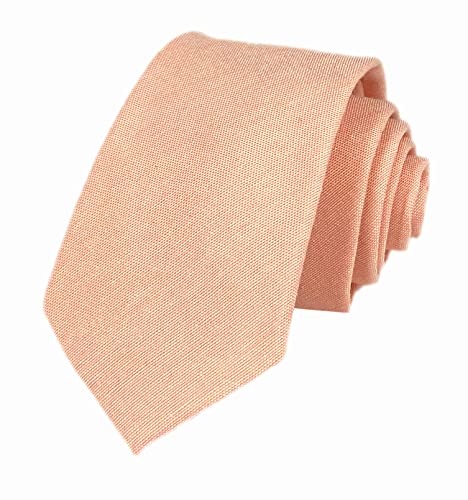 Men's Blush Pink Casual Traditional Stylish Ties Wedding Necktie Standard Length Light Peach