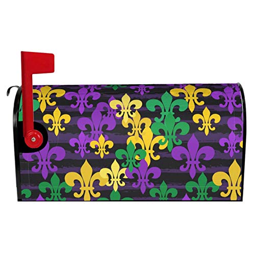 Dujiea Mardi Gras. Mailbox Cover Mailbox Wraps, Waterproof Mailbox Covers Magnetic Post Box Cover Standard Size 21"(L) x 18"(W) Garden Yard Outside Farmhouse Home Decor