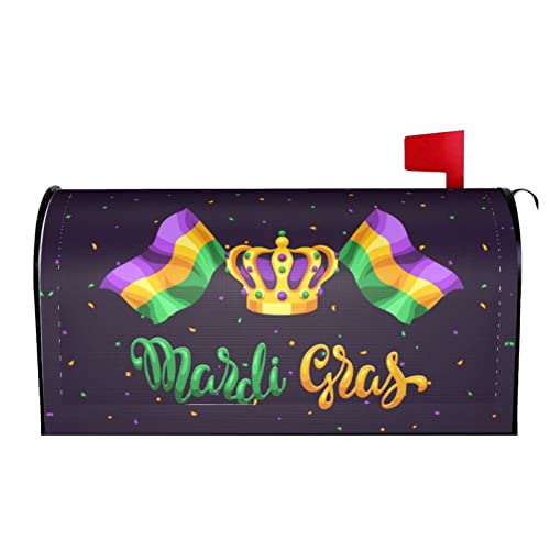 Foruidea Mardi Gras Party Mailbox Covers Mailbox Covers Magnetic Mailbox Wraps Post Letter Box Cover Standard Oversize 25.5x21 Mailwrap Garden Home Decor