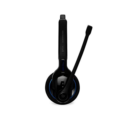 Sennheiser MB Pro 1 UC ML (506043) - Single-Sided, Dual-Connectivity, Wireless Bluetooth Headset | For Desk/Mobile Phone & Softphone/PC Connection| w/ HD Sound & Skype for Business Certified (Black)