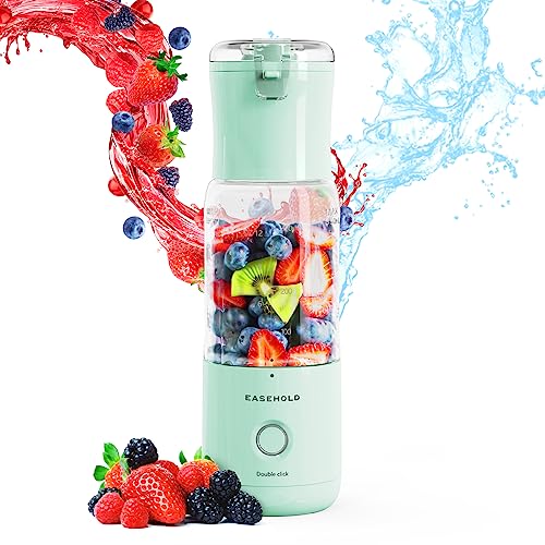 Personal Blender, Portable Blender for Shakes and Smoothies, Fresh Juice Mini Fast Blender with 6 Blades, Rechargable Single Blender BPA Free for Kitchen, Sport, Travel (Green)