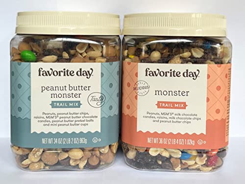 Favorite Day Monster Trail Mix AND Peanut Butter Monster Trail Mix, 70 ounces total