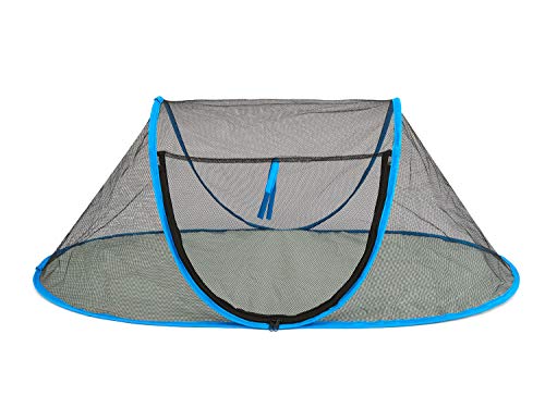 Fooubaby Cat Tent Pop Up House Outside Pet Enclosure Indoor Playpen Portable for Cats Small Dogs in Deck, Yard, Patio, Park, Camping, Travel Outdoor Summer (Black Net and Blue Edge)