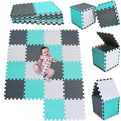 MSHEN18PCS Foam Play Mat Tiles|Interlocking Floor Mats for Children|Multicoloured FoamMS-AHLg18