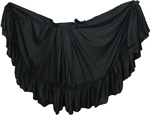 Trade MX Folkloric Mexican, Flamenco, Bomba y Plena and Belly Dance Skirts for Women and Girls (Choose Size and Color) Black