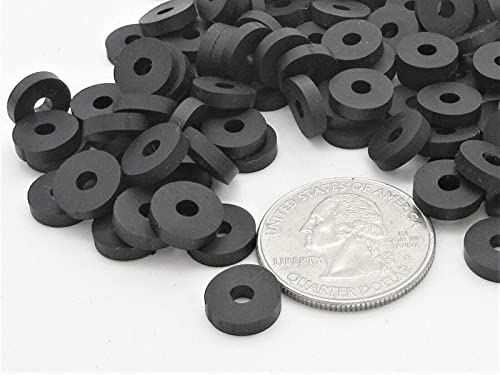 SHKIBY [100 Pack] 1/4" x 5/8" EPDM Rubber Washer, Neoprene Flat Washers spacers, 16.5mm OD 6.5mm ID 3mm Thickness for Faucet Pipe Water Hose & Bolts etc