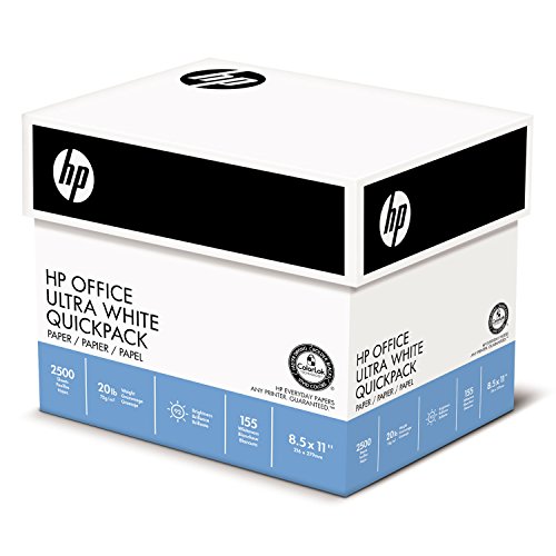 HP Papers Office20 Paper, 92 Bright, 20 lb Bond Weight, 8.5 x 11, White, 2, 500/Carton