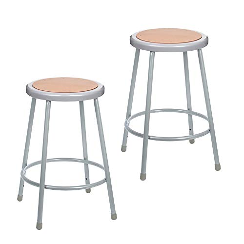 OEF Furnishings (2 Pack) Grey Shop Stool, 24, No Assembly Required